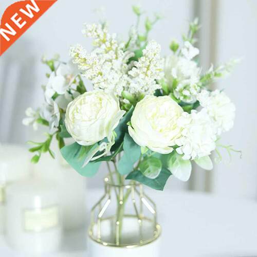 White Artificial Flowers Silk Rose Home Wedding Decoration L