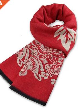 2021 New Man Scarf Red Peony Scarves Cotton Neck Gaiter High
