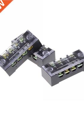 3pcs/lot Dual Row 4 Position Screw Terminal Block Strip 600V