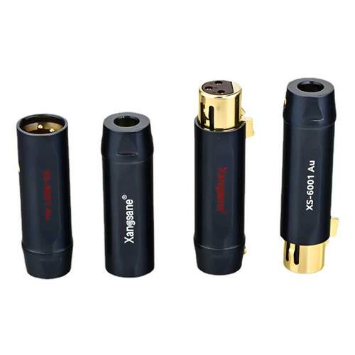 4Pcs HiFi XLR Plug High-end Gold-plated Copper Connector 3 P