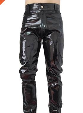 Sexy Men's Faux Leather Wetlook Tight Pants Leggings Clubwea