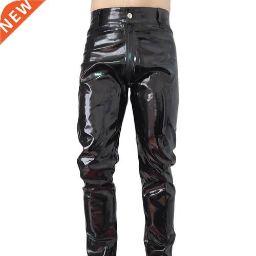 Sexy Men's Faux Leather Wetlook Tight Pants Leggings Clubwea