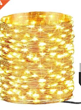 5M 10M Waterproof USB/Battery LED String Light Copper Wire F
