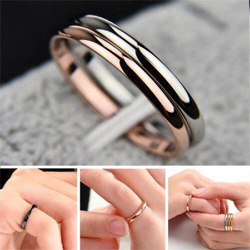 2MM Stainless Titanium Steel Ring European American Steel