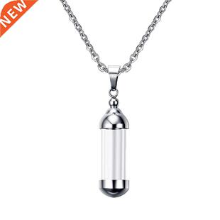 Clear Glass Tube Urn Keepsake Wishing Bottle Stainless Steel
