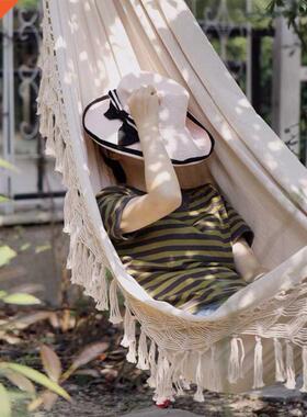 Outdoor Garden Hammock Tassel Swing Chair Hanging Bed Hikin