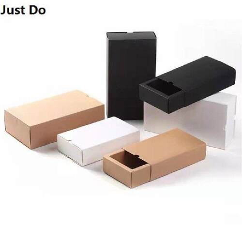 20pcs Kraft Paper Packing Box Black Drawer Shape Display