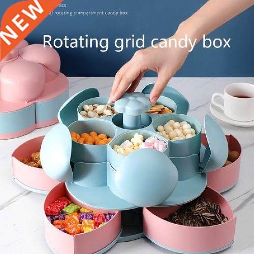 Petal Design Double-layer Rotating Snack Box Candy Tray