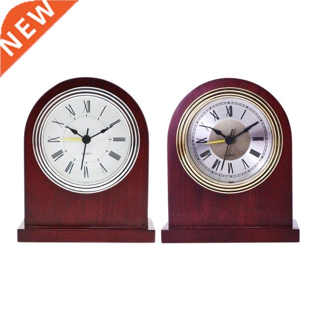 Classic Retro Alarm Clock Solid Wood Roman Digital Manual Ad