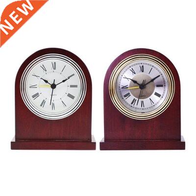 Classic Retro Alarm Clock Solid Wood Roman Digital Manual Ad