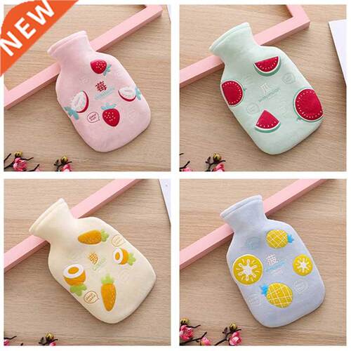 350ml Cute Fruit Print Hot Water Bottle Rubber Soft Flannel