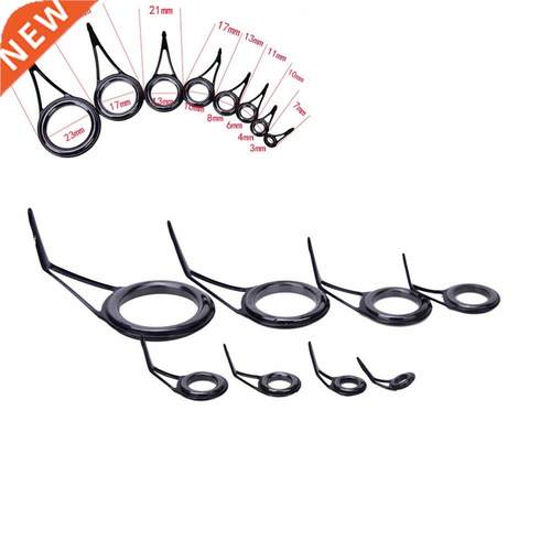 8Pcs Fishing Rod Guide Stainless Steel Ceramic Tip Top Ring