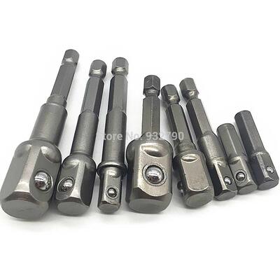 8 Sizes Chrome Vanadium Socket Adapter Power Set Hex Shank T