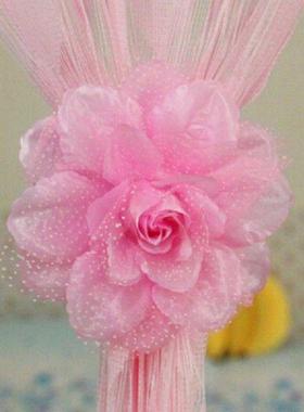 1Pc Fashion Peony Flower Curtain Clip-on Tie Band String