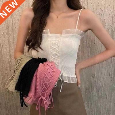 2021 Summer Ladies Knit Bottoming French Off-the-shoulder Sh
