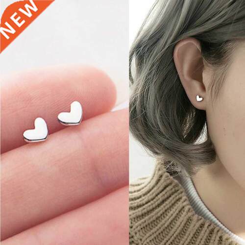 Love Heart Super Small Earrings Simple Compact Cute Student