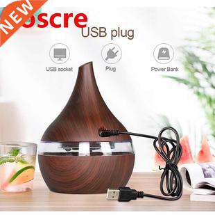 300ML USB humidifier Electric oil Aromatherapy wood grain Ul
