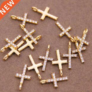 10pcs Mini Religion Cross Charm Pendants For Bracelet Neckla