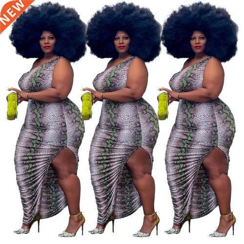 Xl-4xl large size single shoulder slit MM dress大码单肩胖M裙