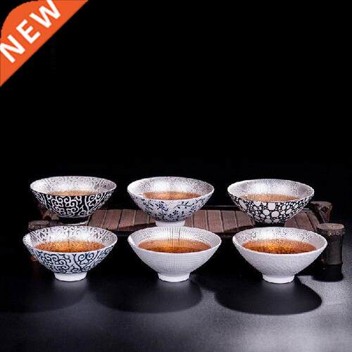 Handmade Sterling Silver Tea Cup Chinese Style Ceramic Tea