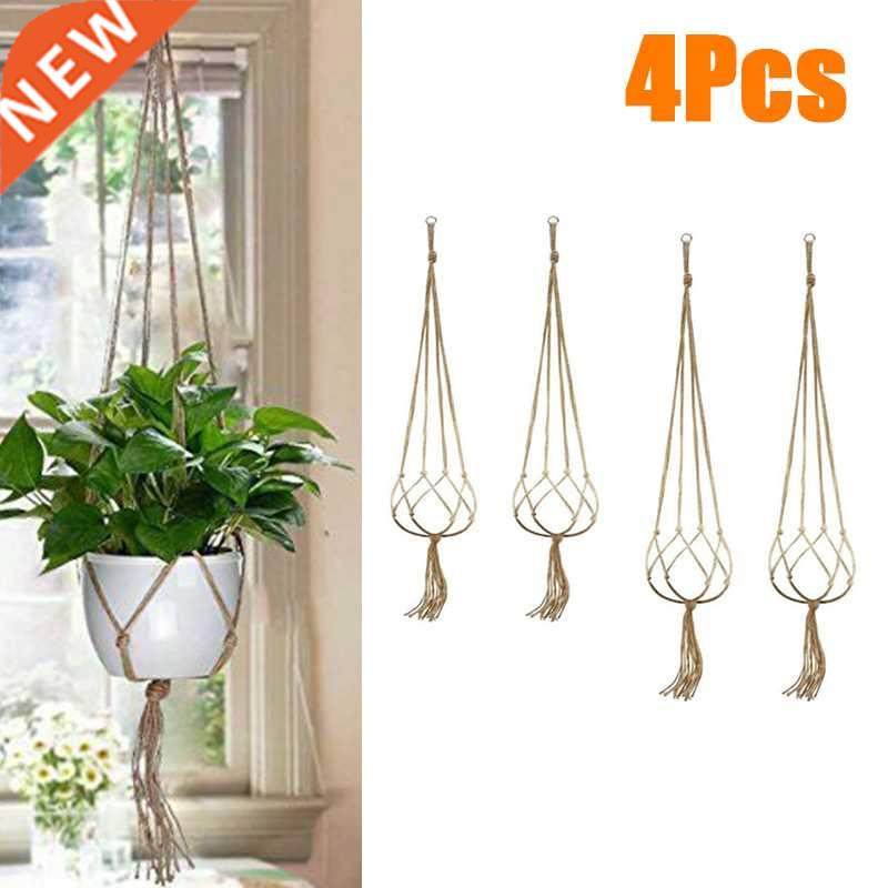 4pcs jute rope plant holders plant flower pot hangers hangin