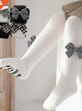 Chldren Baby Grls Bow Knot Sold Kntted Tghts Autumn Wn