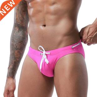 Sexy Solid Bikini Swimwear Men Swim Briefs Mens Swimsuit