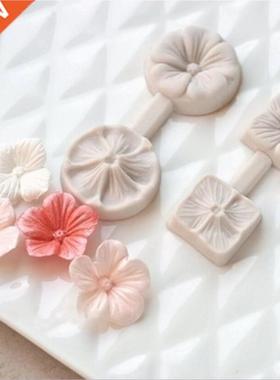 3D Five Pet Flower Silicone Mold Fondant Cake Decorating