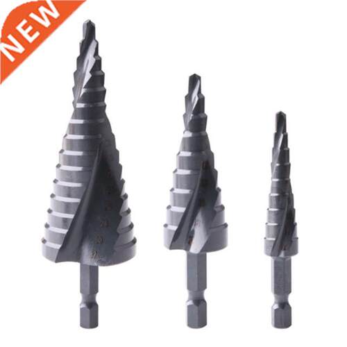 3 Pcs 4-12 mm 4-20 mm 4-32 mm Spiral Groove Step Drill Set H