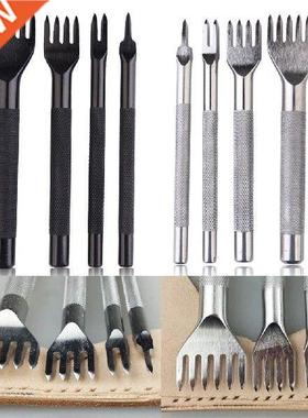 4 Pcs Leather Craft Tools Black Steel Leather Hole Punches