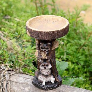 Garden Statues Resin Raccoon Birdbath Raccoon Birdbath Bowl