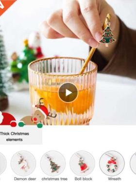 6 Pcs Xmas Metal Spoons Merry Christmas Decorations For