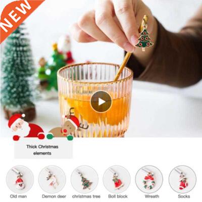 6 Pcs Xmas Metal Spoons Merry Christmas Decorations For