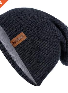 New Unsex Letter Beane Hat Lesure Add Fur Lned Wnter Ha