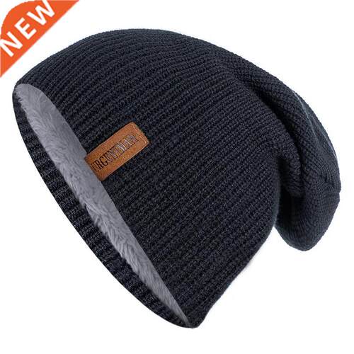 New Unsex Letter Beane Hat Lesure Add Fur Lned Wnter Ha