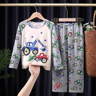 Car Girls Autumn Long Sleeved Children Pajama Boys Kids Sets