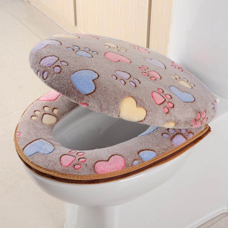 45 Hot Toilet Seat Cover Coral Velvet Closestool Mat Thick T - 实物图