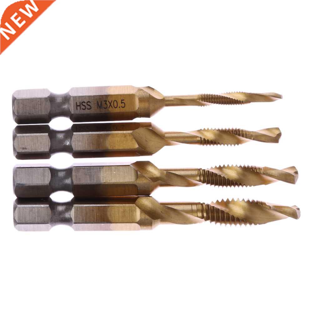 4pcs Spiral Pointed Taps Tapping Thread Forming 1/4 Inch Hex