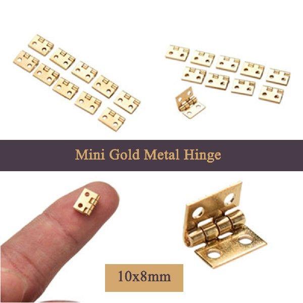 20pcs Tiny golden Mini Small Metal Hinge For 1/12 House