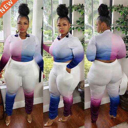 L-4xl Plus-size African Suit for ladies with gradient color