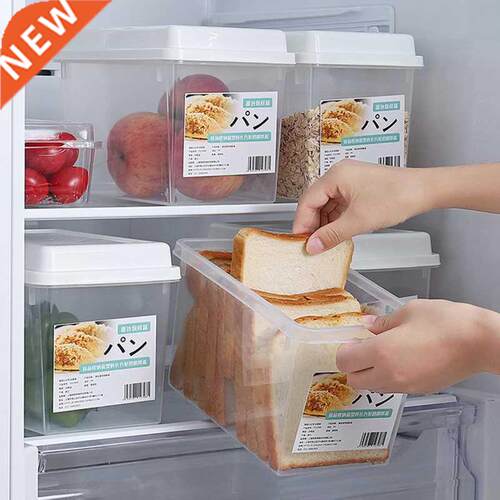 Transparent Square Bread Box Food Storage Container Kitchen