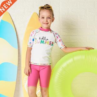 Julysand Girls Swimwear Lovely Two Pieces Swimsuit Kids Lett