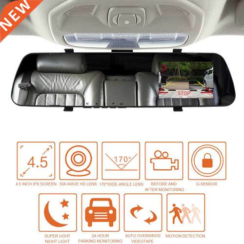4.3 Inch Car DVR Dash Cam Mirror Driving Recorder Front 1080