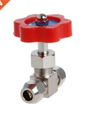 Durable Tube Nickel-Plated Brass Plug Needle Valve OD 6mm/8m