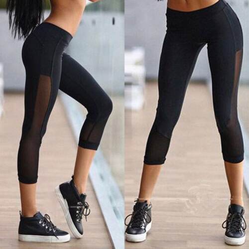 Fashion High Waist Leggings Women Slim Capri Pants Joggers S