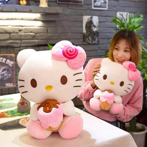 New Kawaii Plush Toys Sanrio Kitty Anime Cartoon Image Cute