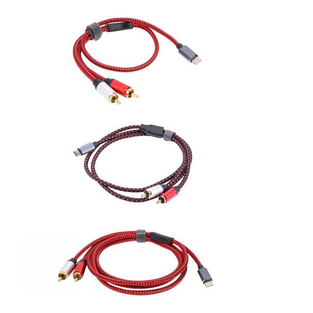 0.5m 1m 1.5m USB Audio Cable Type C Male to 2 RCA Male Audio