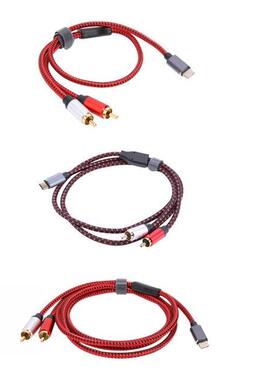 0.5m 1m 1.5m USB Audio Cable Type C Male to 2 RCA Male Audio