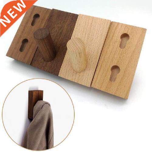 Wooden Coat Hook Natural Wood Clothes Hanger Clothes Bag