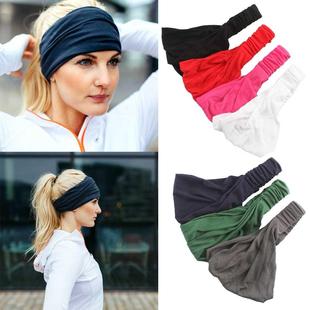 New Women Wide Sport Yoga Headband Stch Hairband Solid Elast